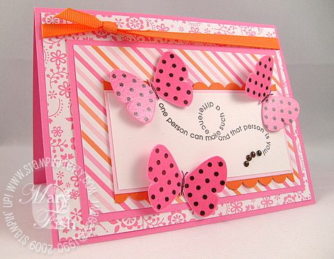 Stampin up flight of the butterflies pink