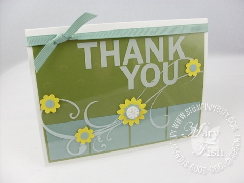 Stampin up printed window sheets thank you