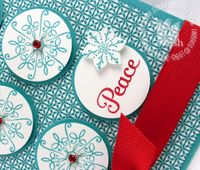 Stampin up serene snowflakes christmas close-up