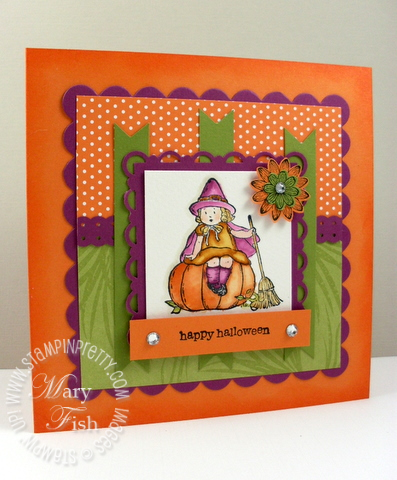 Stampin up greeting card kids halloween card