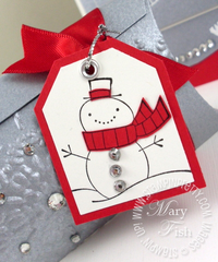 Stampin up cute christmas snowman tag punch