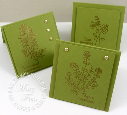 Stampin up herb expressions rubber stamp card idea set