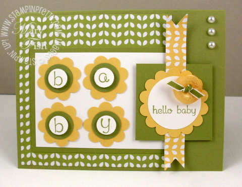 Stampin up mojo monday baby card idea rubber stamp