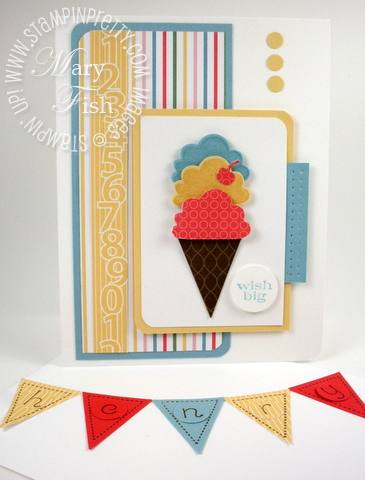 Stampin up pennant parade punch birthday card idea