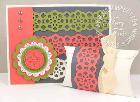 Stampin up lace ribbon border punch happiest birthday wishes card