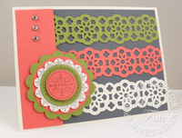 Stampin up catalog lace border punch birthday card idea