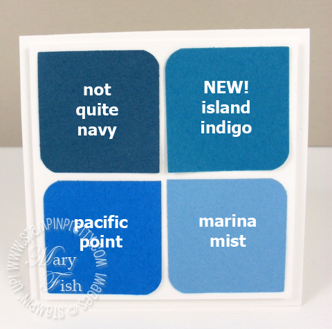 Stampin up in colors square punch island indigo
