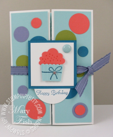 Stampin up create a cupcake punch gate fold card idea