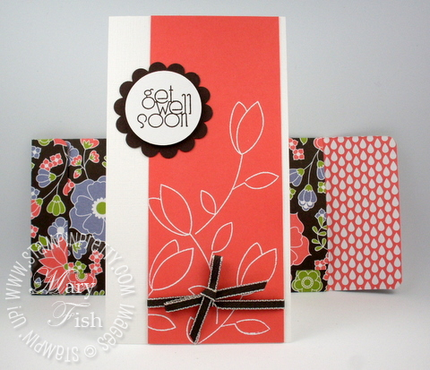 Stampin up raining flowers get well card idea video tutorial envelope simply scored