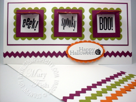 Stampin up peekaboo frames halloween card idea punch big shot die