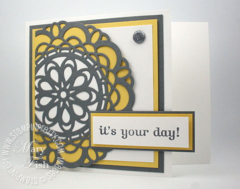 Stampin up doily sizzlits die big shot catalog birthday card