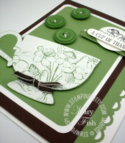 Stampin up rubber stamp tea shoppe cup border punch catalog peek