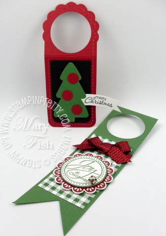 Stampin up demonstrator tutorial holiday wine bottle tag