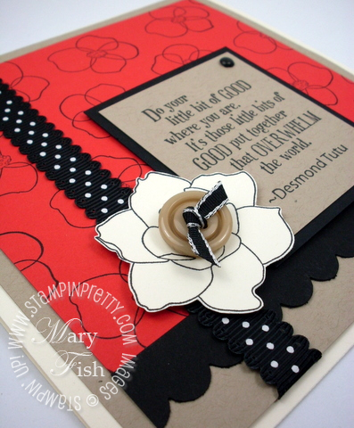 Stampin up rubber stamps pursuit of happiness card idea scallop punch