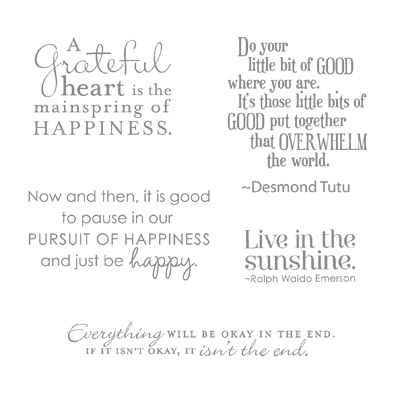 Pursuit of happiness rubber stamps stampin up