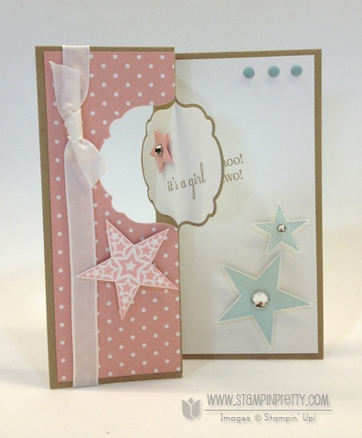 Stampin up stampinup stamp it pretty order thinlits labels card die baby card twins idea