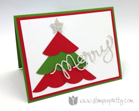 Stampin up mary fish pretty stamp it thinlits expressions dies big shot holiday christmas tree card ideas