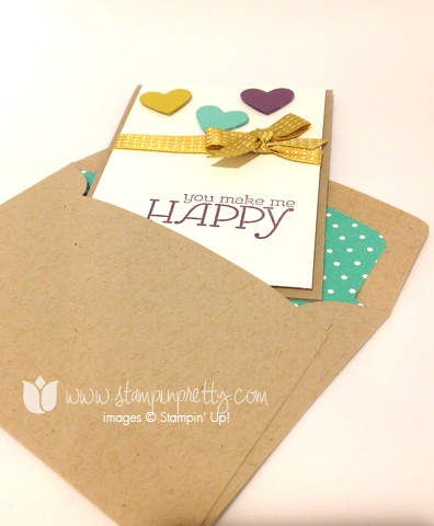 Stampin up stamp it pretty stamping happy watercolor heart framelits big shot machine die envelope liner order