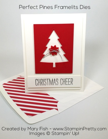 Stampin Up Perfect Pinets Framelits Dies Christmas Card Idea by Mary Fish Pinterest