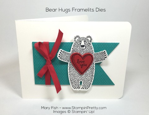 Stampin Up Bear Hugs Framelits Dies Valentine Love Card by Mary Fish Pinterest