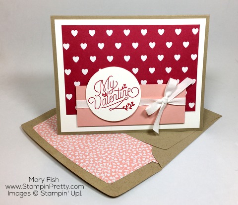 Stampin Up Bloomin Love Valentine Card Envelope by Mary Fish