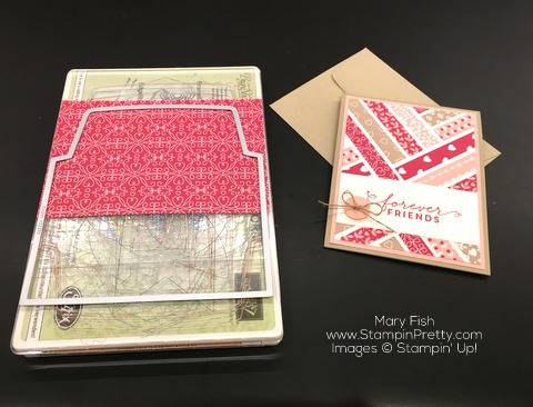 Stampin Up First Sight Love Blossoms Designer Series Paper Valentine Card Idea By Mary Fish Envelope Liner