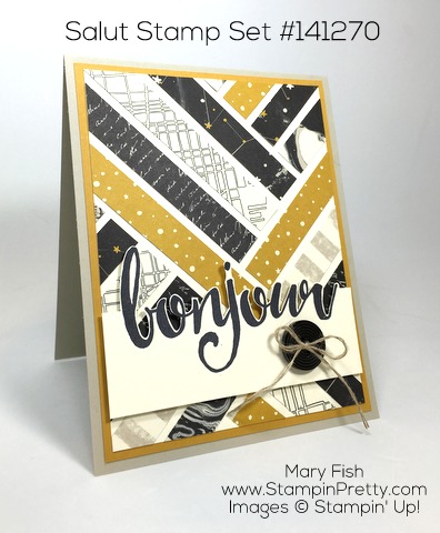 Stampin Up Salut Bonjour Card Idea by Mary Fish Pinterest