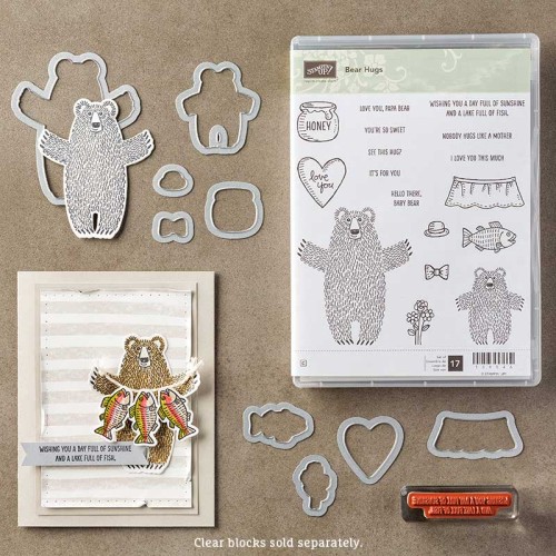 Stampin Up Bear Hugs Stamp Set Framelits Dies Bundle