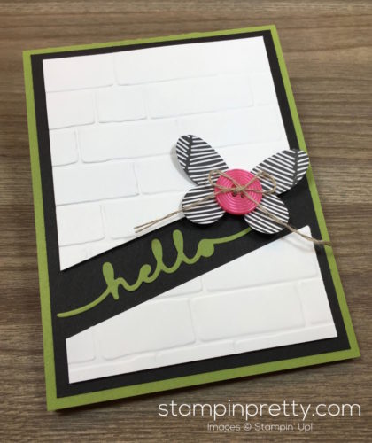 Stampin Up Brick Wall Embossing Folder Hello Card By Mary Fish StampinUp