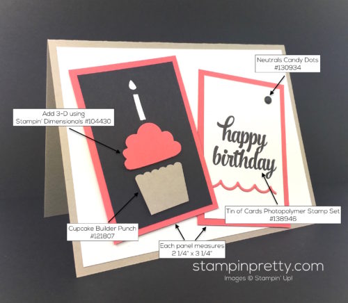 Stampin Up Cupcake Punch Birthday Card By Mary Fish StampinUp Supply List