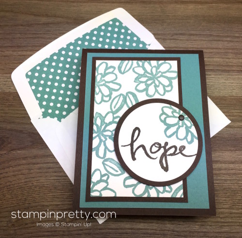 Stampin Up Watercolor Words Sympathy Card & Envelope By Mary Fish StampinUp