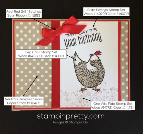 Stampin Up Hey Chick Birthdays card idea - Mary Fish stampinup