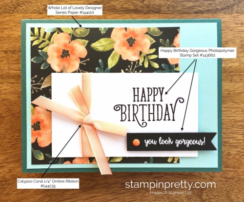 Stampin Up Happy Birthday Gorgeous Cards Idea - Mary Fish StampinUp supply list