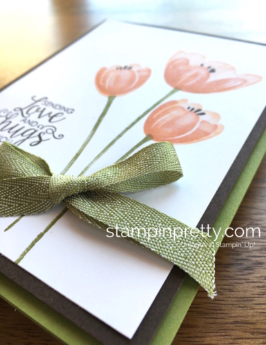 Stampin Up Tranquil Tulips Ribbon of Courage Love Cards Ideas - Mary Fish Stampin' Up!