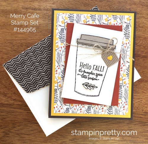 Stampin Up Merry Cafe Coffee Cups Framelits Dies Fall Card Idea - Mary Fish StampinUp