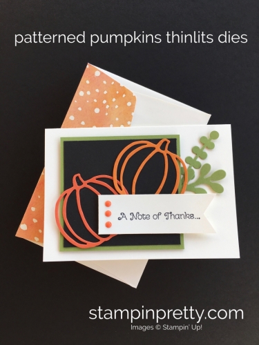 Learn how to create a simple autumn thank you card with Stampin Up Patterned Pumpkins Dies - By Mary Fish StampinUp