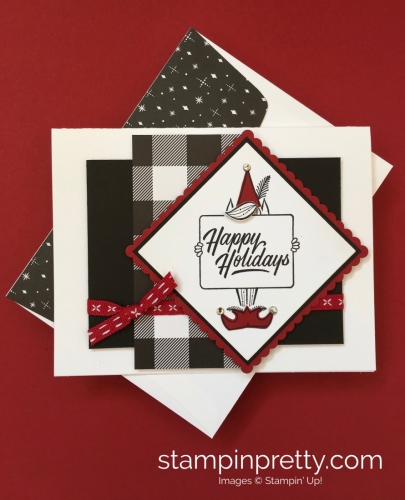Learn how to create this simple holiday card using Stampin' Up! Festive Phrases Stamp Set - StampinUp