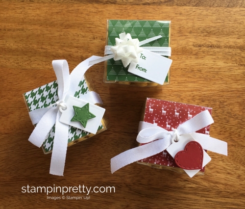 Stampin Up Clear Tiny Treat Box Holiday Idea - Mary Fish StampinUp