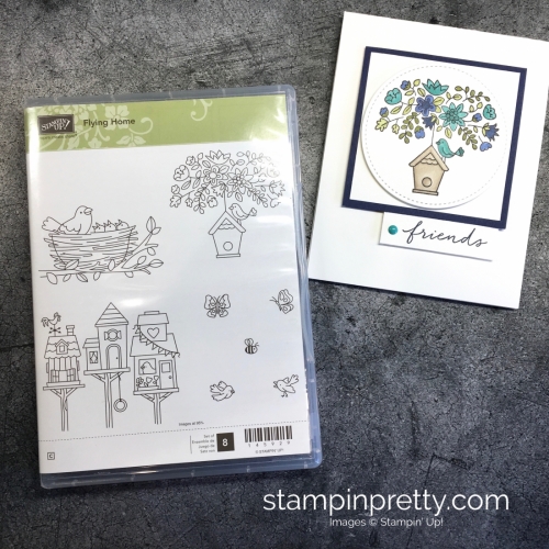 Learn how to create a simple friend thank you card using Stampin' Up! Flying Home stamp set & Stampin' Blends Markers - By Mary Fish StampinUp Bird Ideas