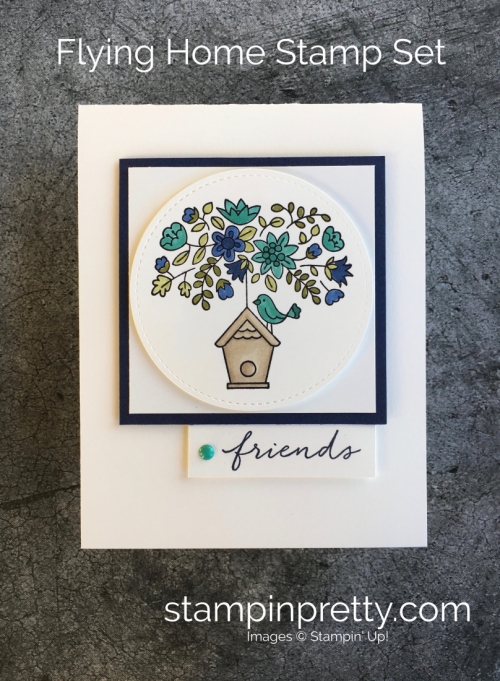 Learn how to create a simple friend thank you card using Stampin' Up! Flying Home stamp set & Stampin' Blends Markers - By Mary Fish StampinUp Ideas