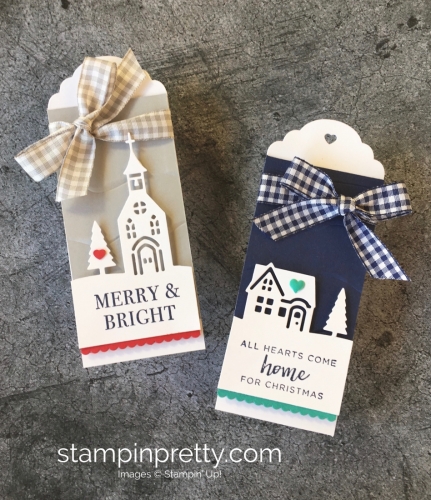 Learn how to create simple holiday tags using Stampin' Up! Hearts Come Home & Hometown Greetings - Mary Fish StampinUp