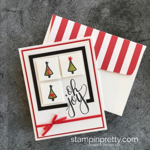 Learn how to create this simple holiday card using Water Color Christmas Stamp Set - Mary Fish StampinUp Idea