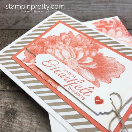 Learn how to create a simple sympathy card using Stampin Up Heartfelt Blooms - Mary Fish StampinUp