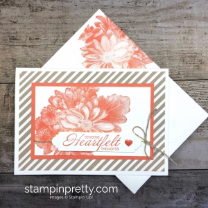 Learn how to create a simple sympathy card using Stampin Up Heartfelt Blooms - Mary Fish StampinUp Idea