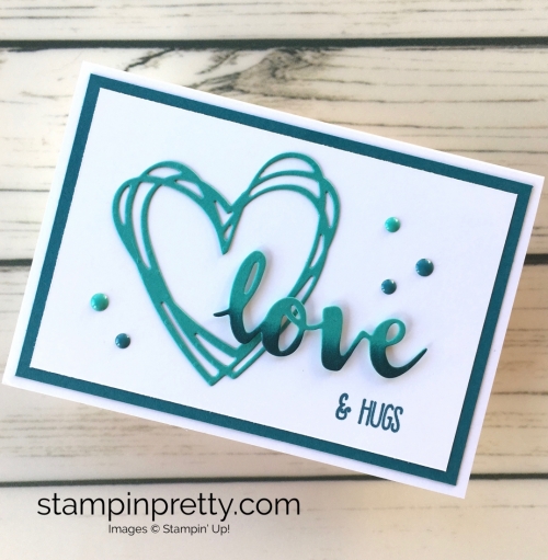 Learn how to create a simple love card valentine using Sunshine Wishes Dies - Mary Fish StampinUp Idea