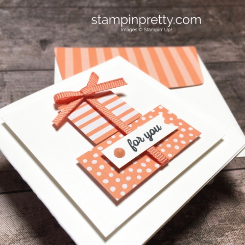 Create a simple 3 x 3 gift card using Stampin Up Itty Bitty Greetings - Mary Fish StampinUp