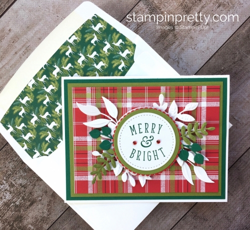 Create a holiday card using Stampin Up Foliage Frame Thinlits Dies - Mary Fish StampinUp Ideas
