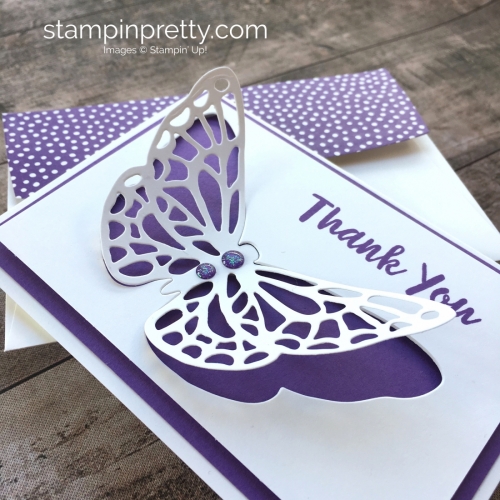 Create a simple thank you note card using Stampin Up Springtime Impressions butterfly - Mary Fish StampinUp Idea