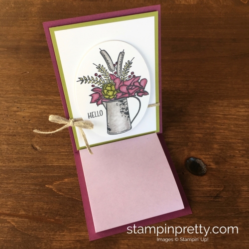 Create a simple easel post-it holder using Stampin Up Country Road - Mary Fish StampinUp Idea