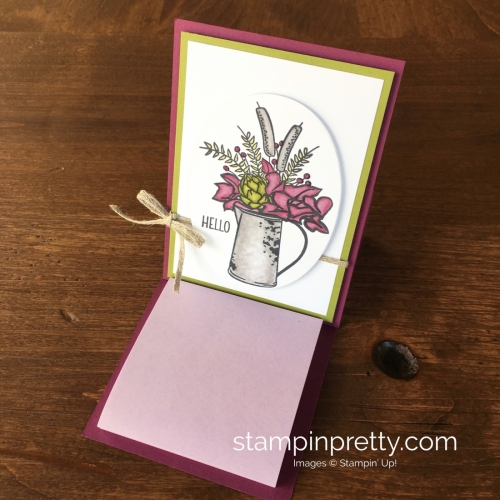 Create a simple easel post-it holder using Stampin Up Country Road - Mary Fish StampinUp autumn idea